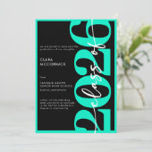 Faire-part de remise de diplômes avec typographie (Debout devant)