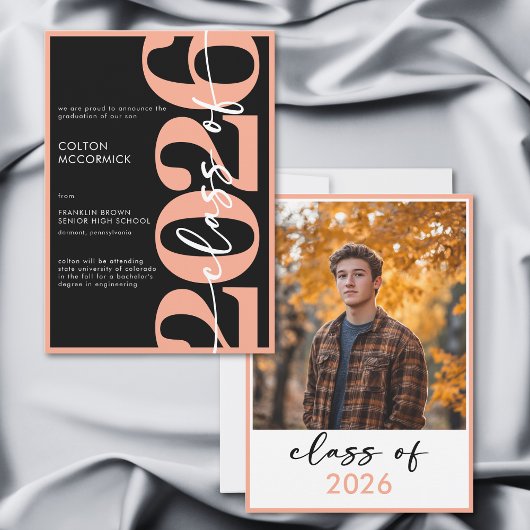 Faire-part de remise de diplômes avec typographie 