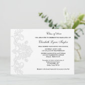 Faire-part de remise de diplômes blanc sur blanc (Debout devant)