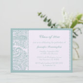 faire-part de remise de diplômes Blue turquoise pa (Debout devant)