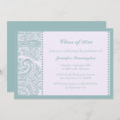 faire-part de remise de diplômes Blue turquoise pa (Devant / Derrière)