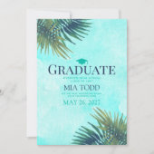 Faire-part de remise de diplômes chic avec feuille (Devant)