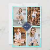 Faire-part de remise de diplômes chic avec feuille (Dos)