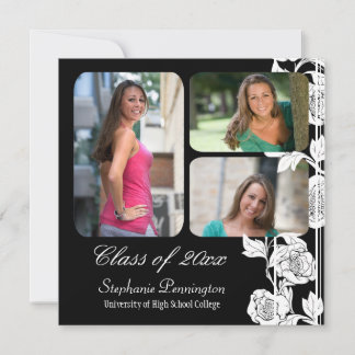 faire-part de remise de diplômes de 3 photos à fle