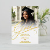 Faire-part de remise de diplômes en écriture éléga (Debout devant)