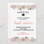 Faire-part de remise de diplômes Floral Promotion  (Devant / Derrière)