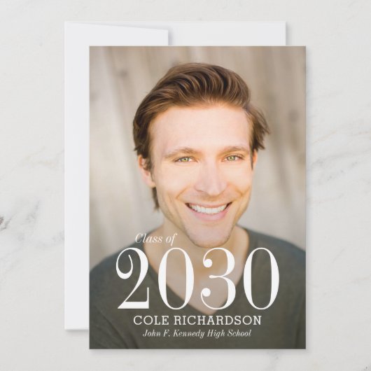 Faire-part de remise de diplômes intemporel (Devant)