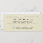 Faire-part de remise de diplômes/Invitations à une (Dos)