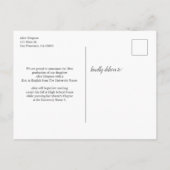 Faire-Part de Remise de Diplômes Moderne avec Phot (Dos)