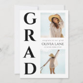 Faire-part de remise de diplômes moderne avec phot (Devant)