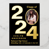 Faire-part de remise de diplômes moderne et invita (Recto)