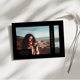 Faire-part de remise de diplômes photo géométrique