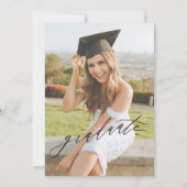 Faire-part de remise de diplômes photo Typographie (Devant)