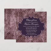 faire-part de remise de diplômes tendance violet 2 (Devant / Derrière)