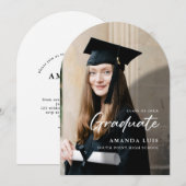 Faire-part de Remise des Diplômes avec Arche Éléga (Devant / Derrière)