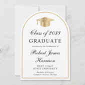 Faire-part de remise des diplômes avec arche et ph (Devant)