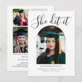 Faire-part de remise des diplômes avec invitation (Devant / Derrière)