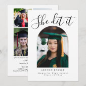 Faire-part de remise des diplômes avec invitation (Devant / Derrière)