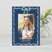 Faire-part de remise des diplômes avec nœud marin (Debout devant)