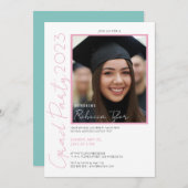 Faire-part de remise des diplômes avec texte noir (Devant / Derrière)