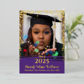 Faire-part de remise des diplômes en feuille de co (Debout devant)