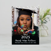 Faire-part de remise des diplômes en feuille de co (Debout devant)