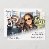 Faire-part de remise des diplômes Floral Graphique (Devant / Derrière)