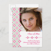 Faire-part de remise des diplômes floral tendance  (Devant / Derrière)