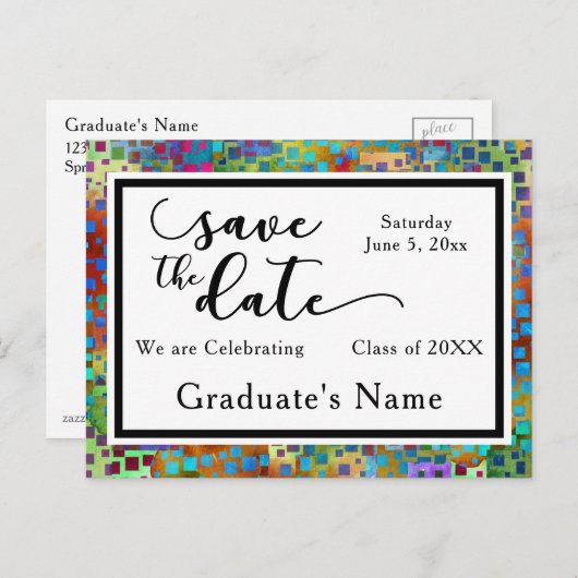 Faire-part de remise des diplômes graphique avec c (Devant / Derrière)