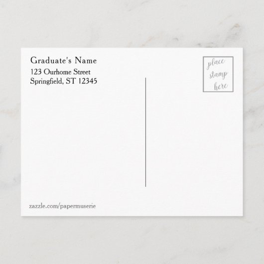 Faire-part de remise des diplômes graphique avec c (Dos)