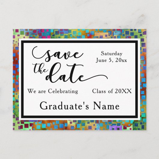 Faire-part de remise des diplômes graphique avec c (Devant)