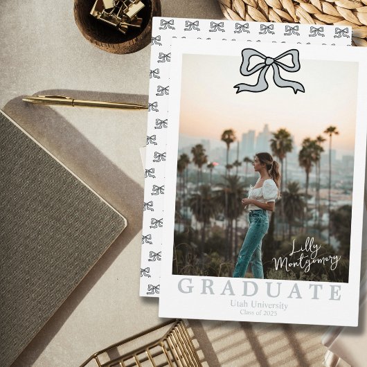 Faire-part de remise des diplômes photo bébé bleu