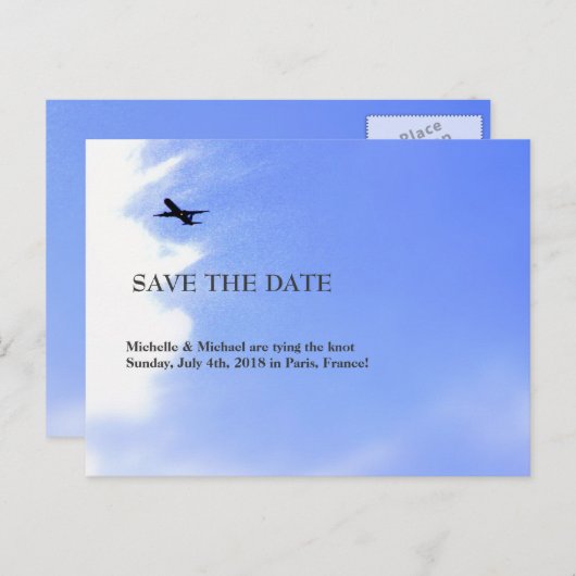Faire-part de rendez-vous de destination de ciel d (Devant / Derrière)