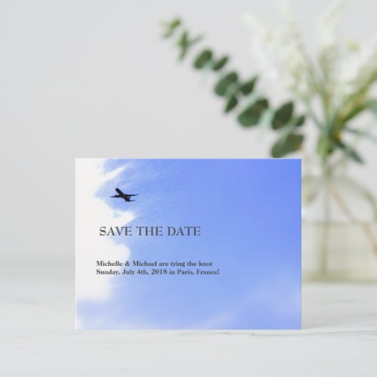 Faire-part de rendez-vous de destination de ciel d (Debout devant)