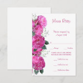 Faire-part de réponse au menu de mariage Bouquet F (Devant / Derrière)