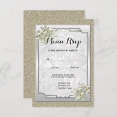 Faire-part de réponse au menu de mariage floral ge (Devant / Derrière)