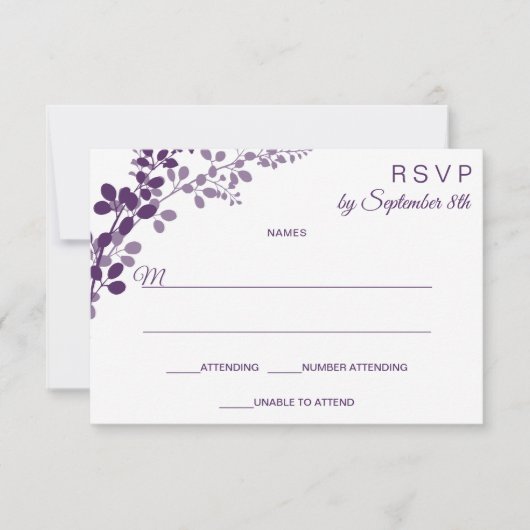 Faire-part de réponse / Carte de réponse RSVP pour (Devant)