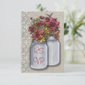 Faire-part de réponse Chic Country Charm Pot Mason (Debout devant)