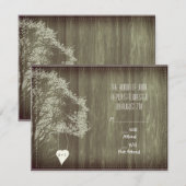 Faire-part de réponse de mariage Arbre rustique av (Devant / Derrière)