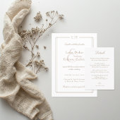 Faire-part de réponse de mariage blanc rose or Mon