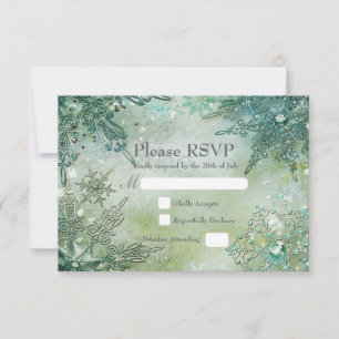 Faire-part de réponse de mariage flocons de neige