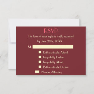 Faire-part de réponse de mariage personnalisé et d