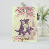 Faire-part de réponse de mariage pour chats (Debout devant)