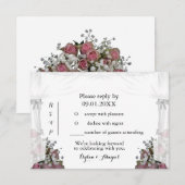 Faire-part de réponse pour mariage Rose Poudré et  (Devant / Derrière)