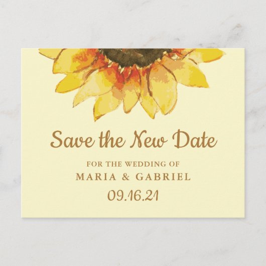 Faire-part de report de date de mariage champêtre  (Devant)