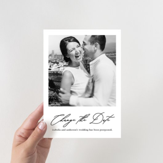 Faire-part de report de date de mariage chic avec 