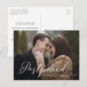 Faire-part de report de mariage à la calligraphie  (Devant / Derrière)