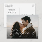 Faire-part de report de mariage à personnaliser av (Devant / Derrière)