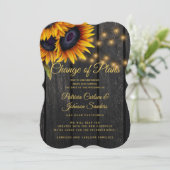 Faire-part de report de mariage au tournesol rusti (Debout devant)