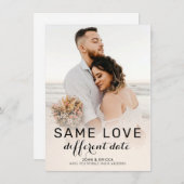 Faire-part de report de mariage avec photo et call (Devant / Derrière)